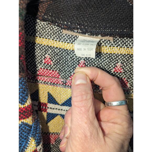 Vintage Painted Pony Moose Bear Coyote Print Cropped Tapestry Jacket Beaded - Picture 7 of 11